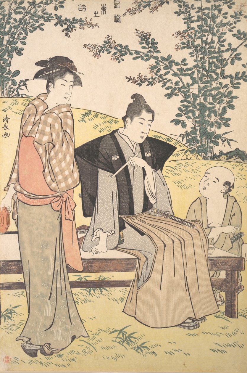 Vifter med buskkløveren ved Hogira, 1785. av Torii Kiyonaga