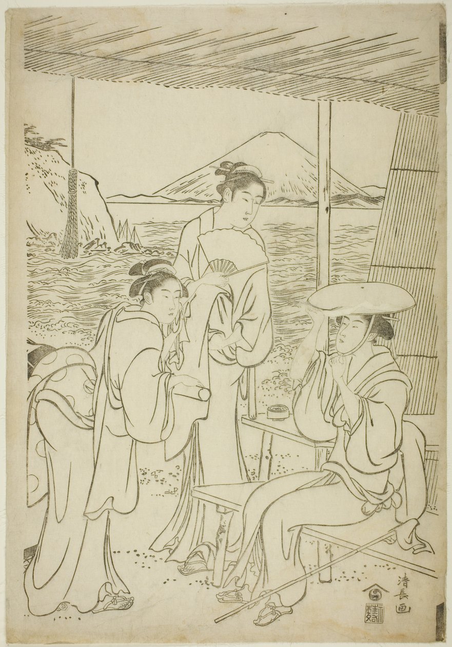 Besøkende til Enoshima av Torii Kiyonaga