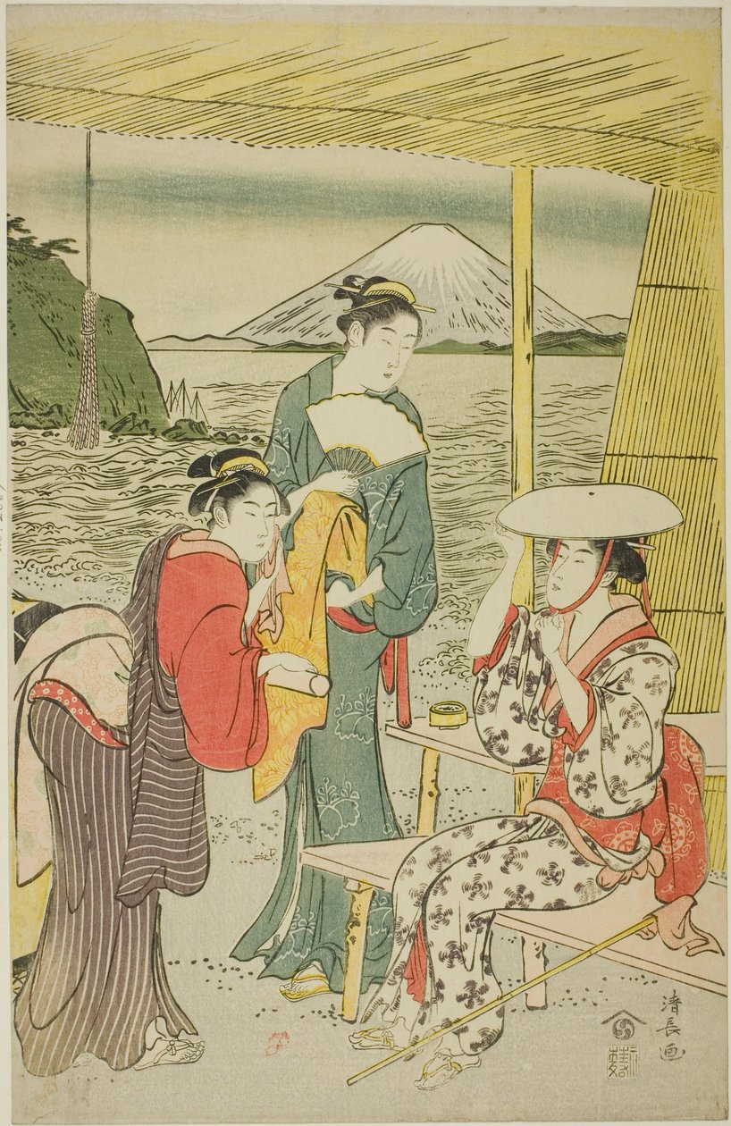 Besøkende til Enoshima av Torii Kiyonaga