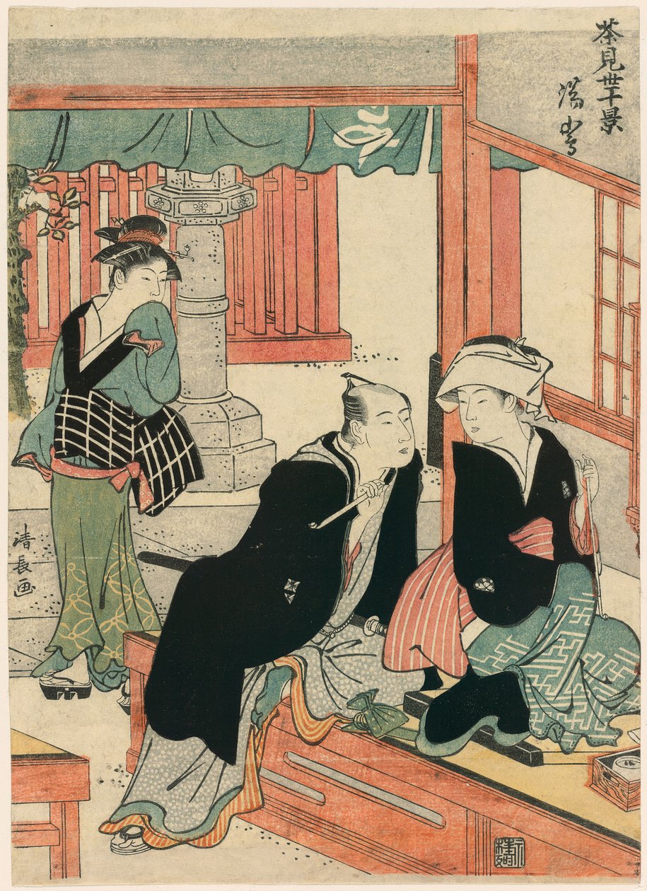 Yushima fra serien Scenes of Ten Teahouses (Chamise jikkei) av Torii Kiyonaga