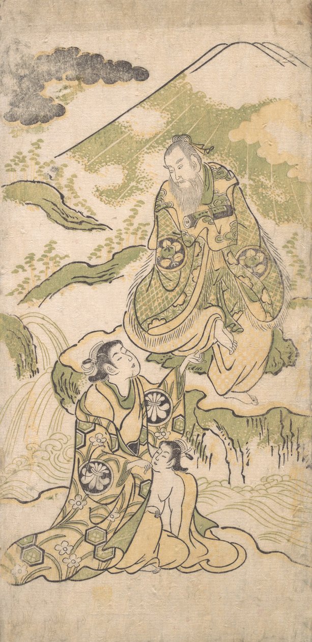 Scene fra et drama, ca. 1749. av Torii Kiyonobu I