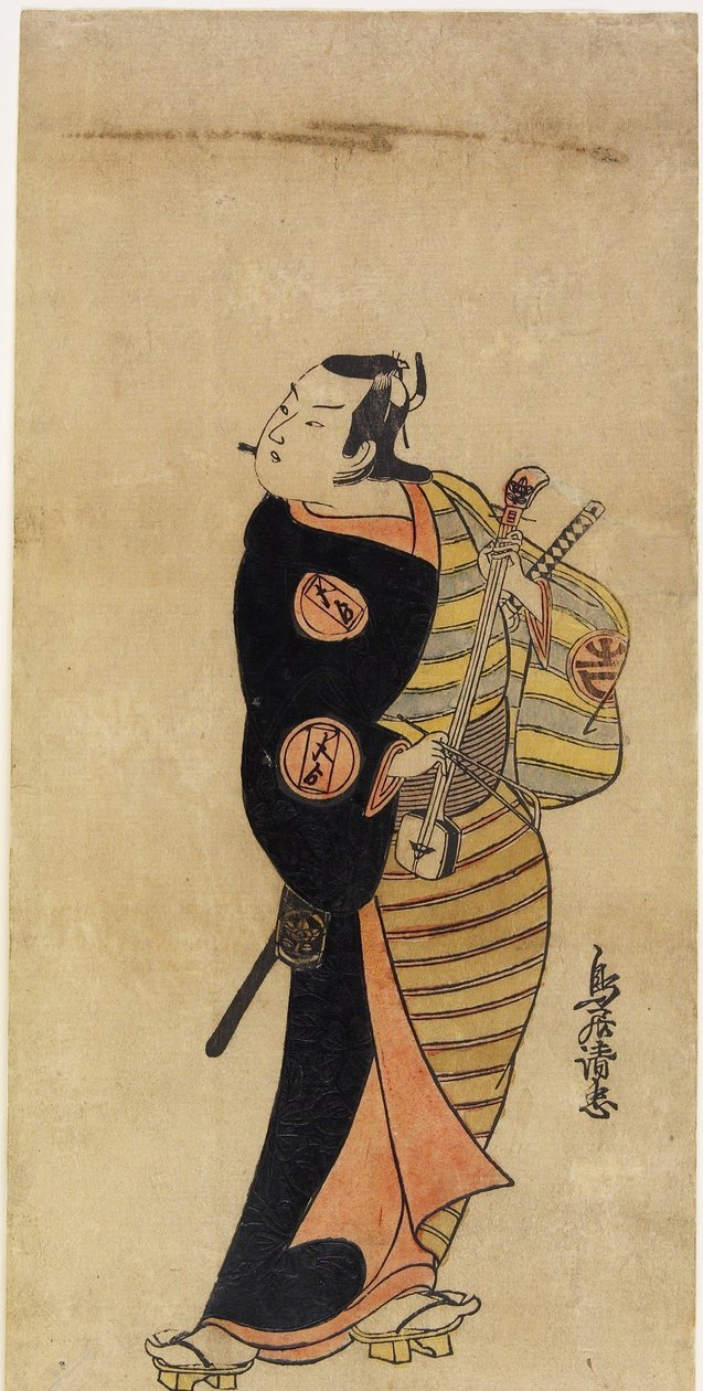 Skuespiller Ichimura Takenoj? IV som siden Kichisabur?, 1718 (håndfarget treblokktrykk) av Torii Kiyotada
