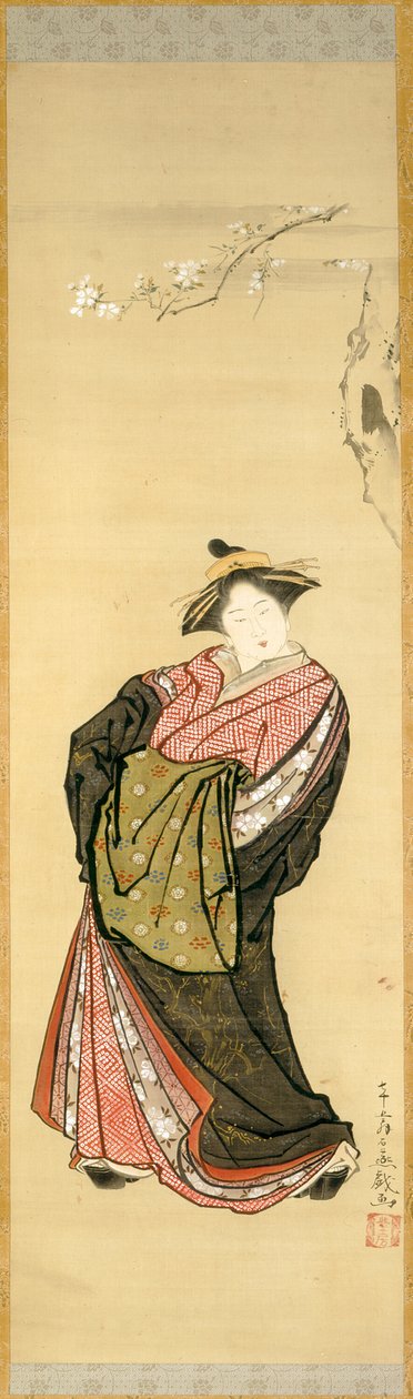 Courtesan og Cherry Branch av Toriyama Sekien