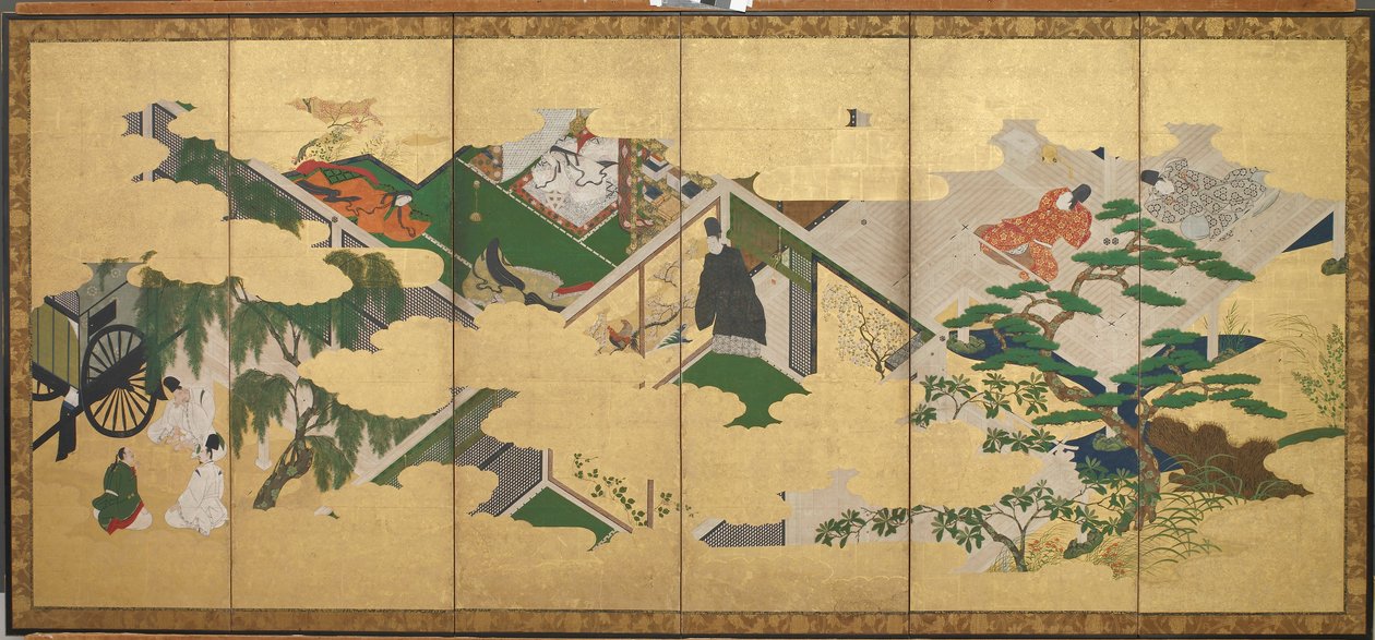 <em>The Tale of Genji</em>, kapittel 2: Prins Genjis besøk til Utsusemi av Tosa Mitsuoki