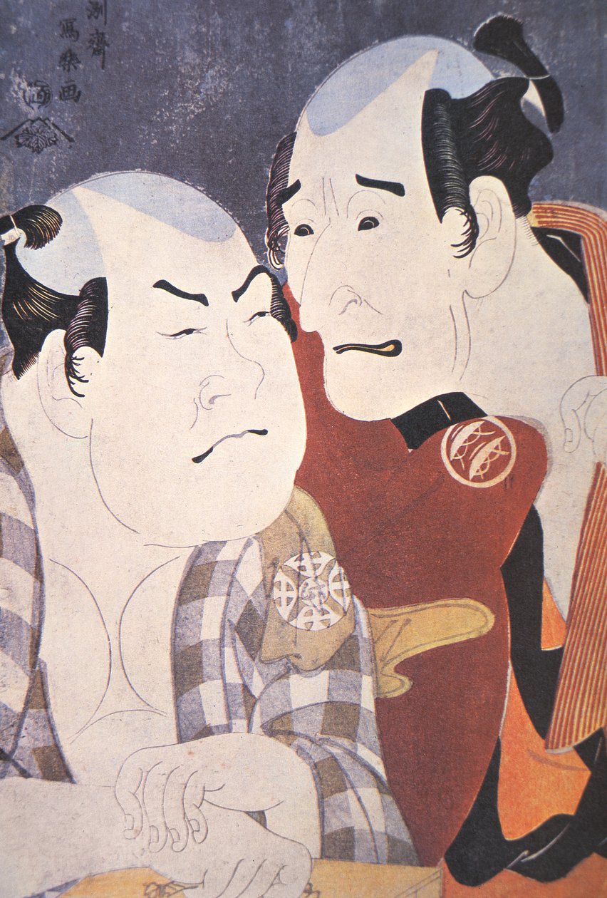Japanske skuespillere Nakamura Konozo og Nakajima Wadaemon av Toshusai Sharaku