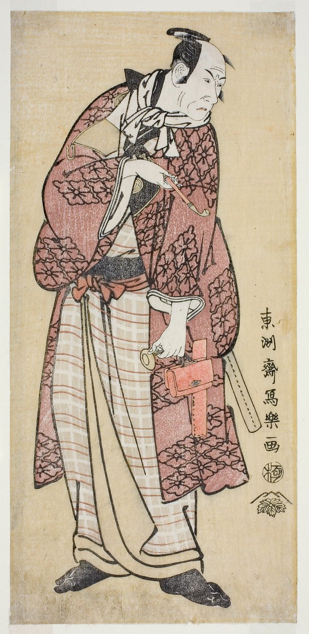 Skuespilleren Matsumoto Koshiro IV som den velstående bumpkin fra Yamato, faktisk Magoemon fra Ninokuchi Village (Yondai-me Matsumoto Koshiro no Yamato no Yabo Daijin, jitsuwa Ninokuchi-mura Magoemon) av Toshusai Sharaku