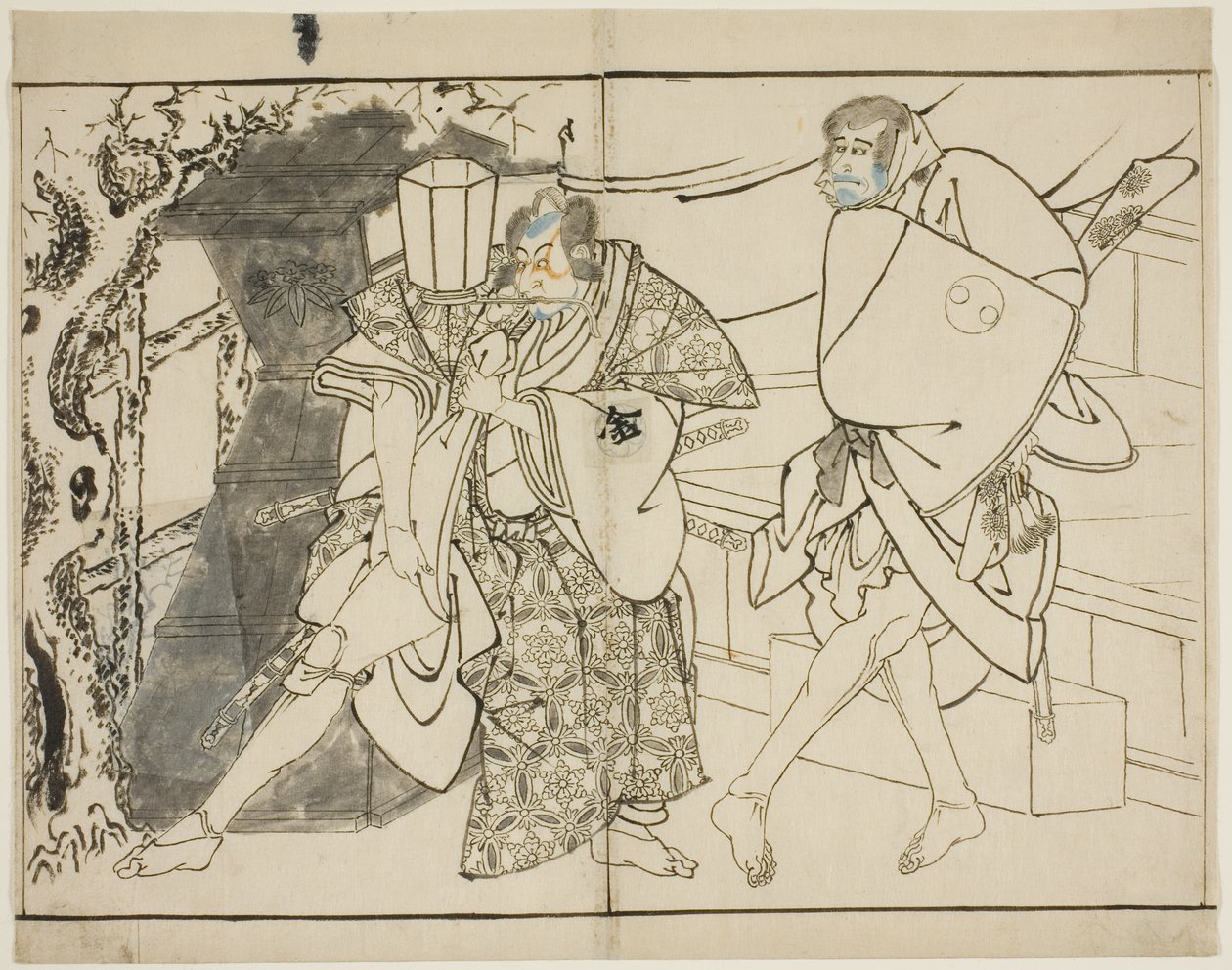 Skuespillerne Arashi Ryuzo og Morita Kanya VIII av Toshusai Sharaku