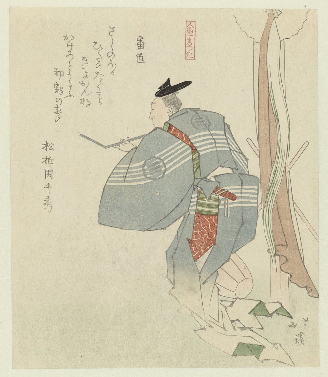vakt Banjo (tittel på objekt) En serie på ti personer (serietittel) Jinbutsu jûbantsuzuki (serietittel på objekt) av Totoya Hokkei