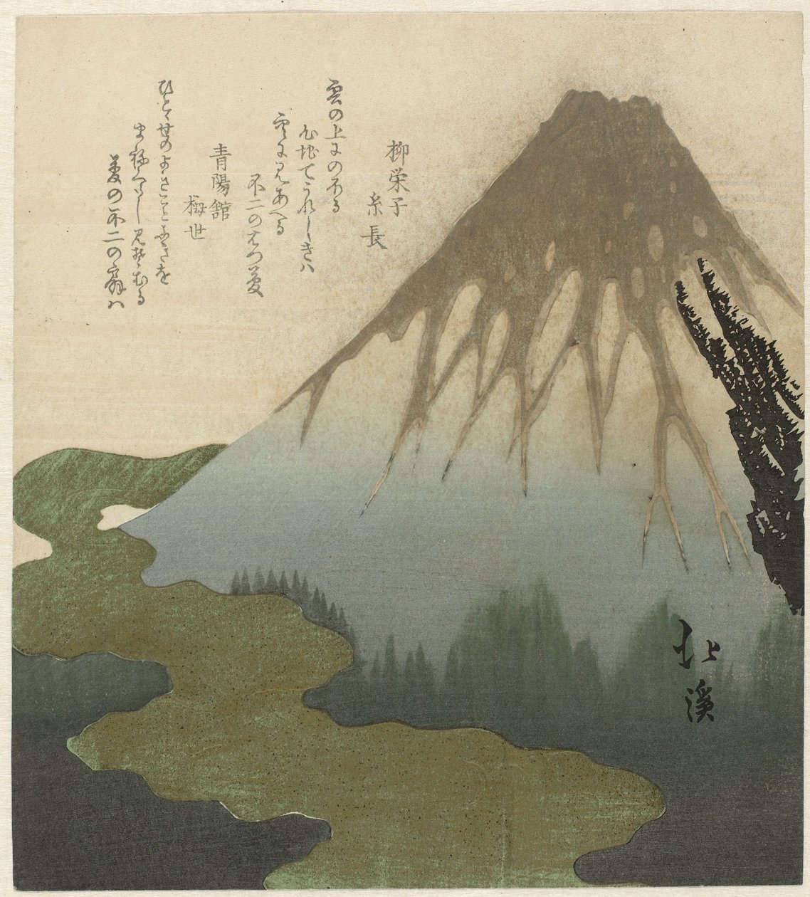 Fuji over skyene av Totoya Hokkei