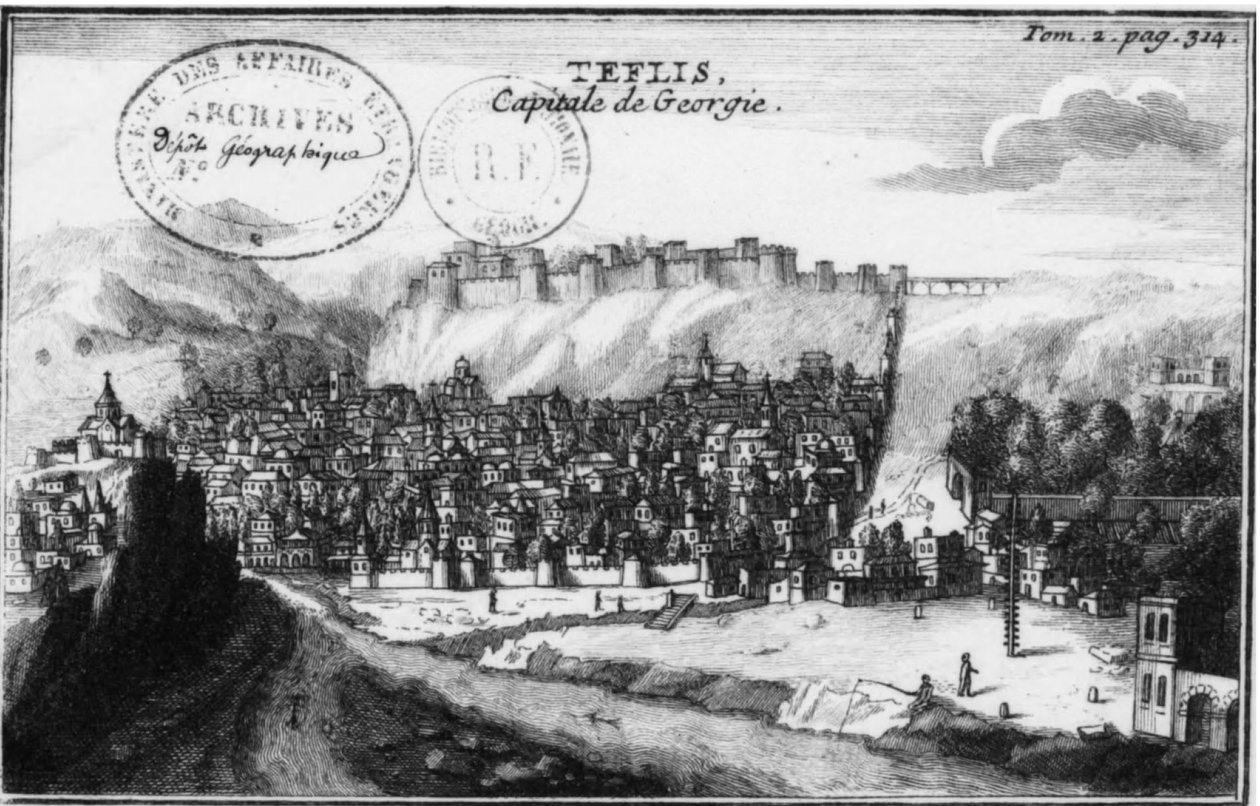 Tournefort. Teflis, hovedstaden i Georgia av Tournefort
