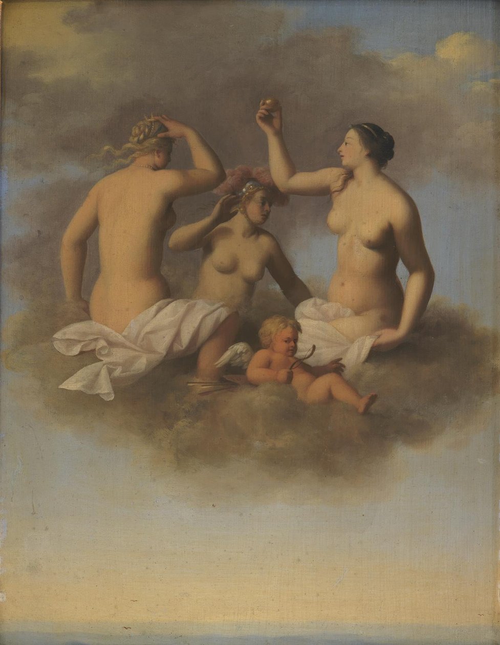 Juno, Minerva og Venus med Amor av Toussaint Gelton