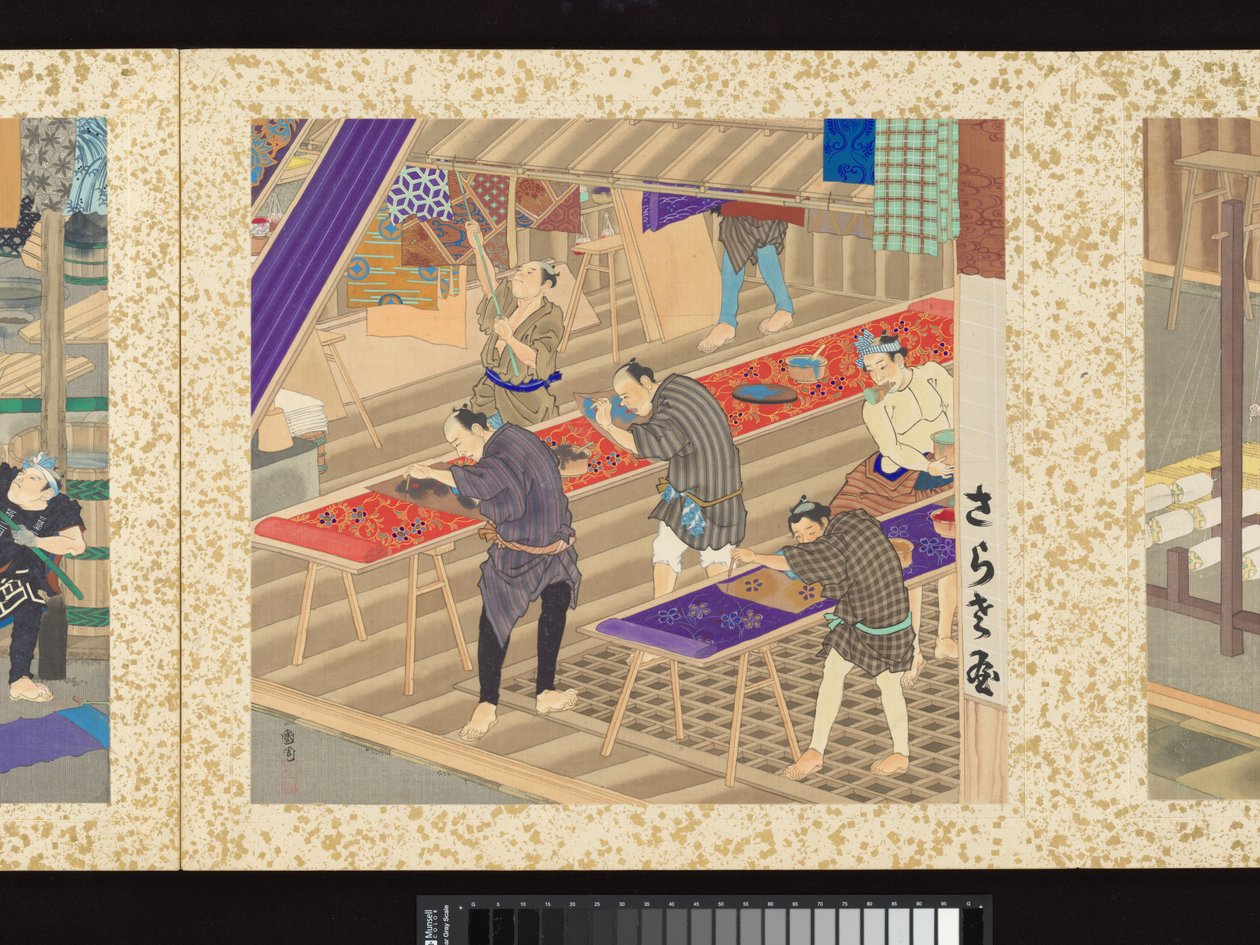 Håndverkere, skjønnheter og årlige arrangementer av Toyohara Kunichika