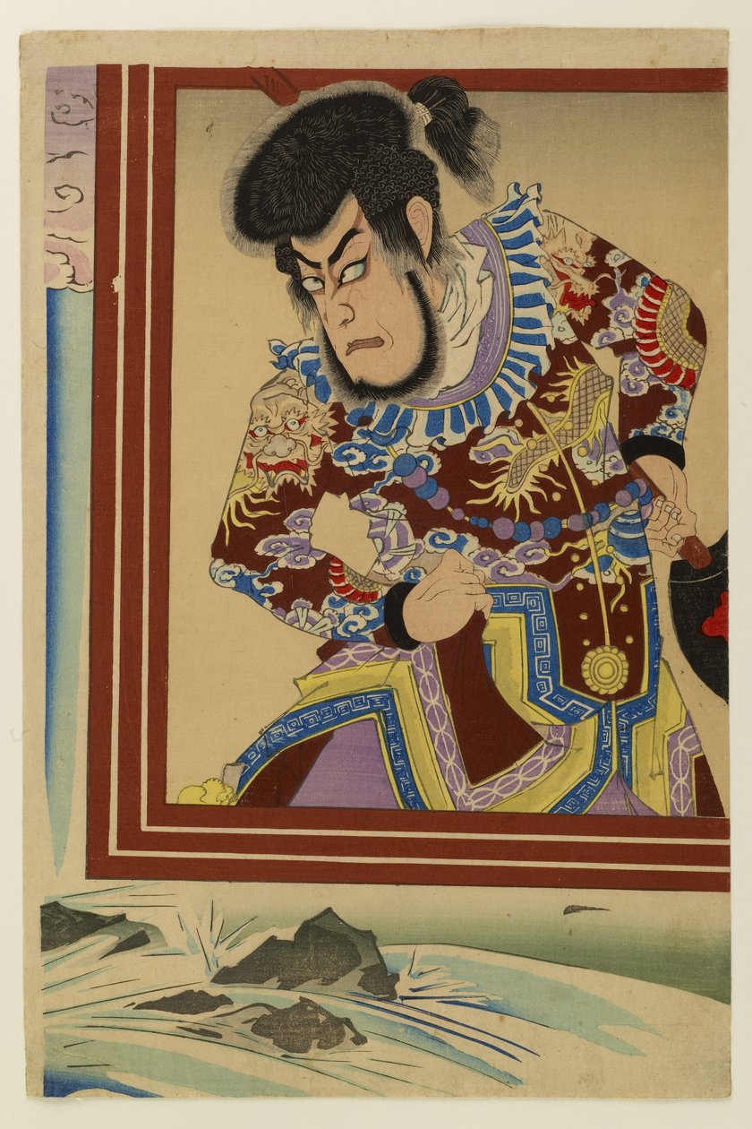 Ichikawa Danjuro som piraten Kezori Kuemon av Toyohara Kunichika