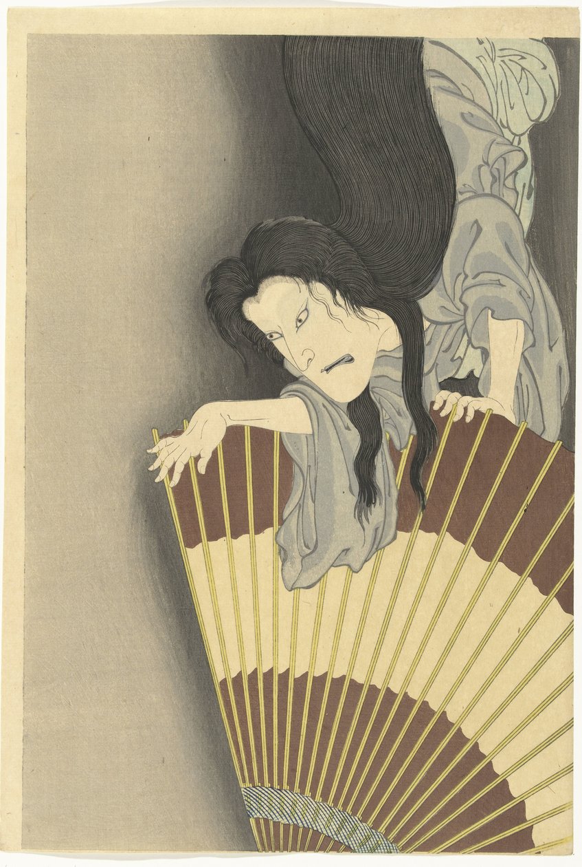 Samurai Aoyama and the Ghost Okiku av Toyohara Kunichika