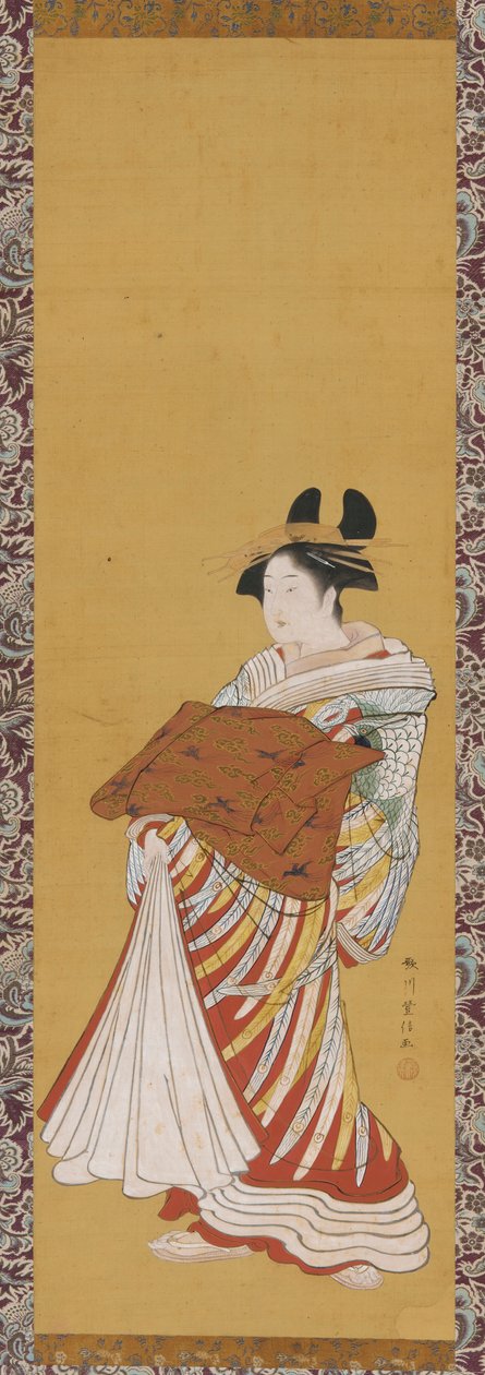 Yudokoro Oto i para av Toyonobu Utagawa