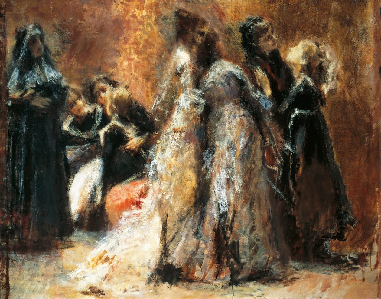 Visiting College, av Tranquillo Cremona (1837-1878), olje på lerret av Tranquillo Cremona