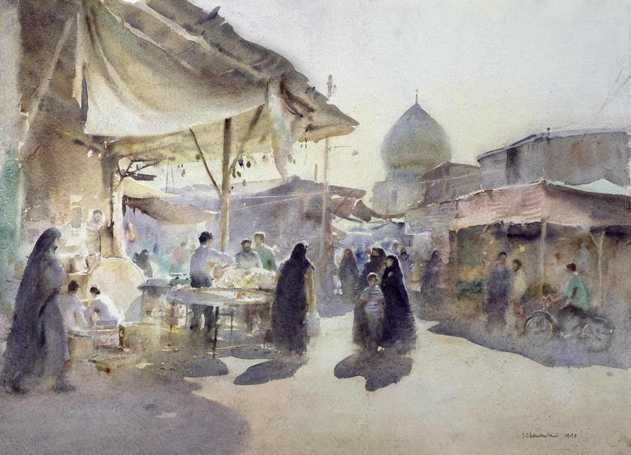 Light and Shade, Shiraz Bazaar, 1994 (wc på papir) av Trevor Chamberlain