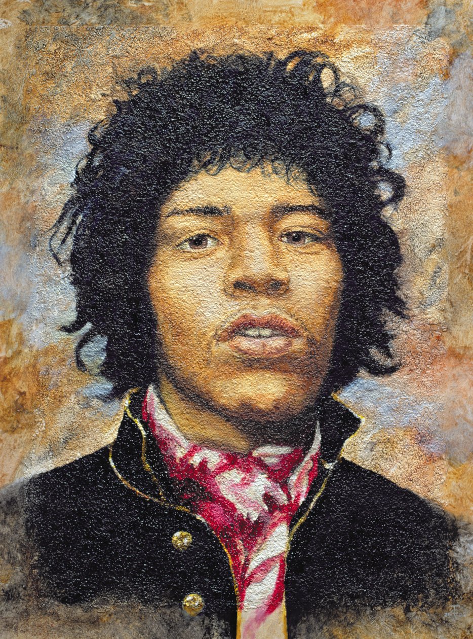 Hendrix (1942-70) (olje på polytex-plate) av Trevor Neal