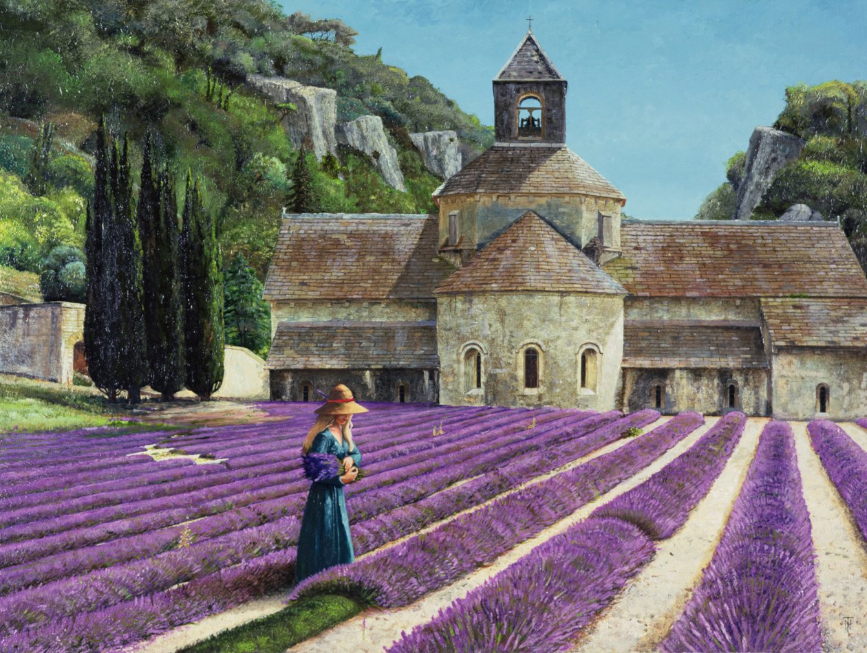 Lavendelplukker, Senanque Abbey, Provence av Trevor Neal