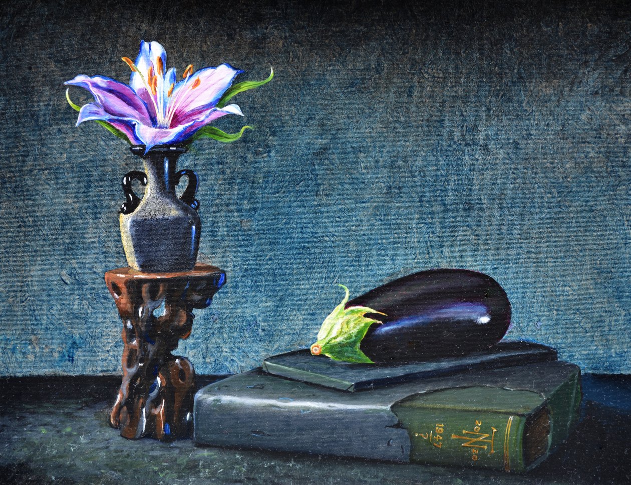 Aubergine, 2020 (olje på lerret) av Trevor Neal