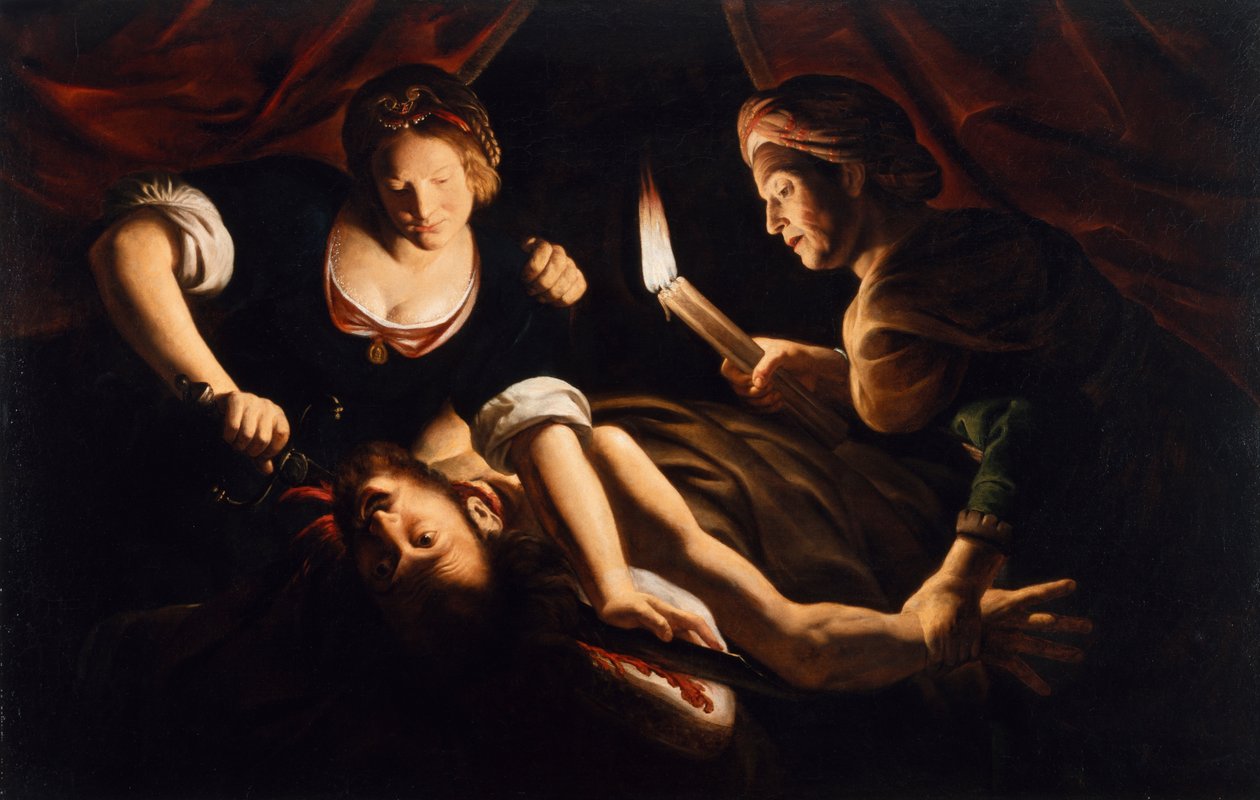 Judith skjærer hodet på Holofernes av Trophime Bigot