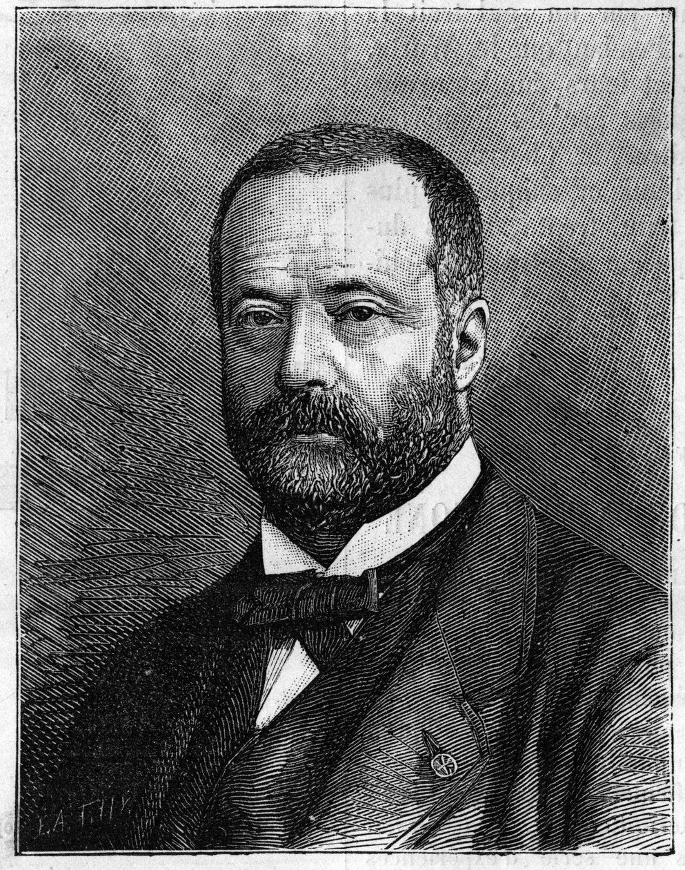 Portrett av Henri Sainte Claire (Sainte-Claire) Deville (1818-1881), fransk kjemiker. (Fra et fotografi av Mr. Truchelut). Gravering i "" Nature: gjennomgang av vitenskapene og deres anvendelser på kunst og industri "" av 23. juli 1881. av Truchelut Truchelut