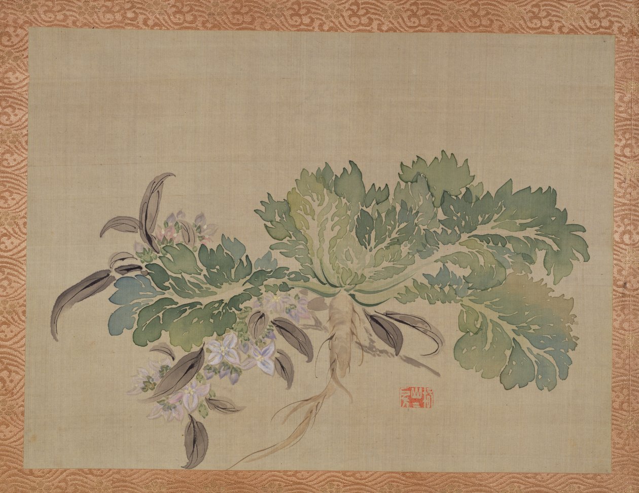 En tuberose, 1851 (akvarell på silke) av Tsubaki Chinzan