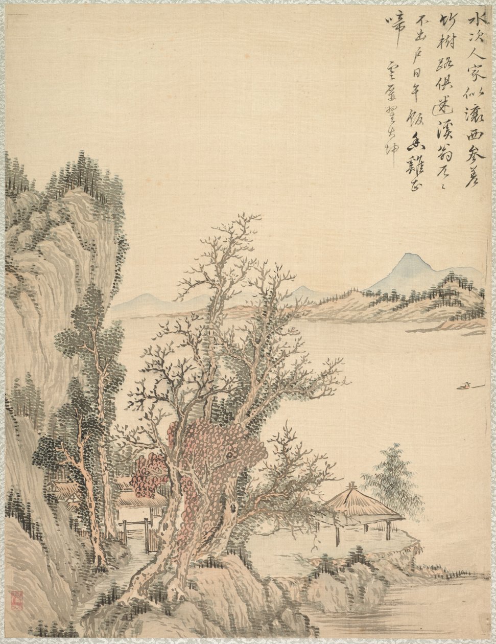 Bolig ved bredden, 1847. av Tsubaki Chinzan