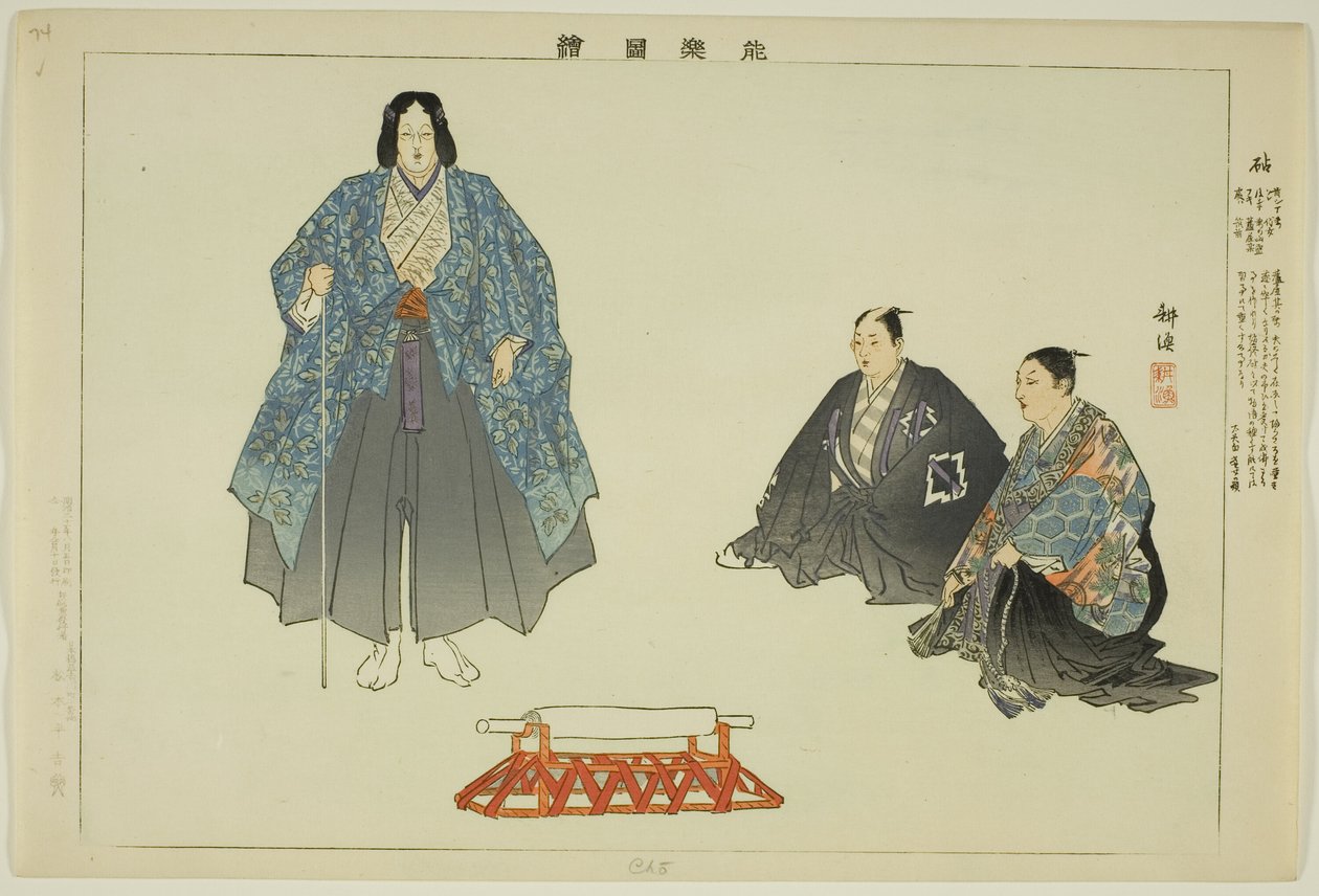 Cho (Ryo?), fra serien "Pictures of No Performances (Nogaku Zue)" av Tsukioka Kogyo