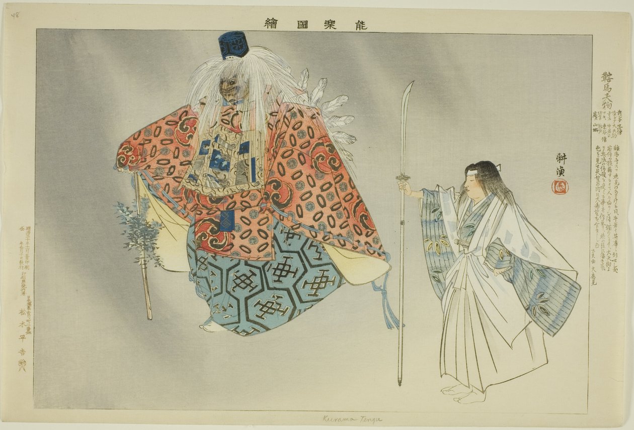 Kurama Tengu, fra serien "Pictures of No Performances (Nogaku Zue)" av Tsukioka Kogyo