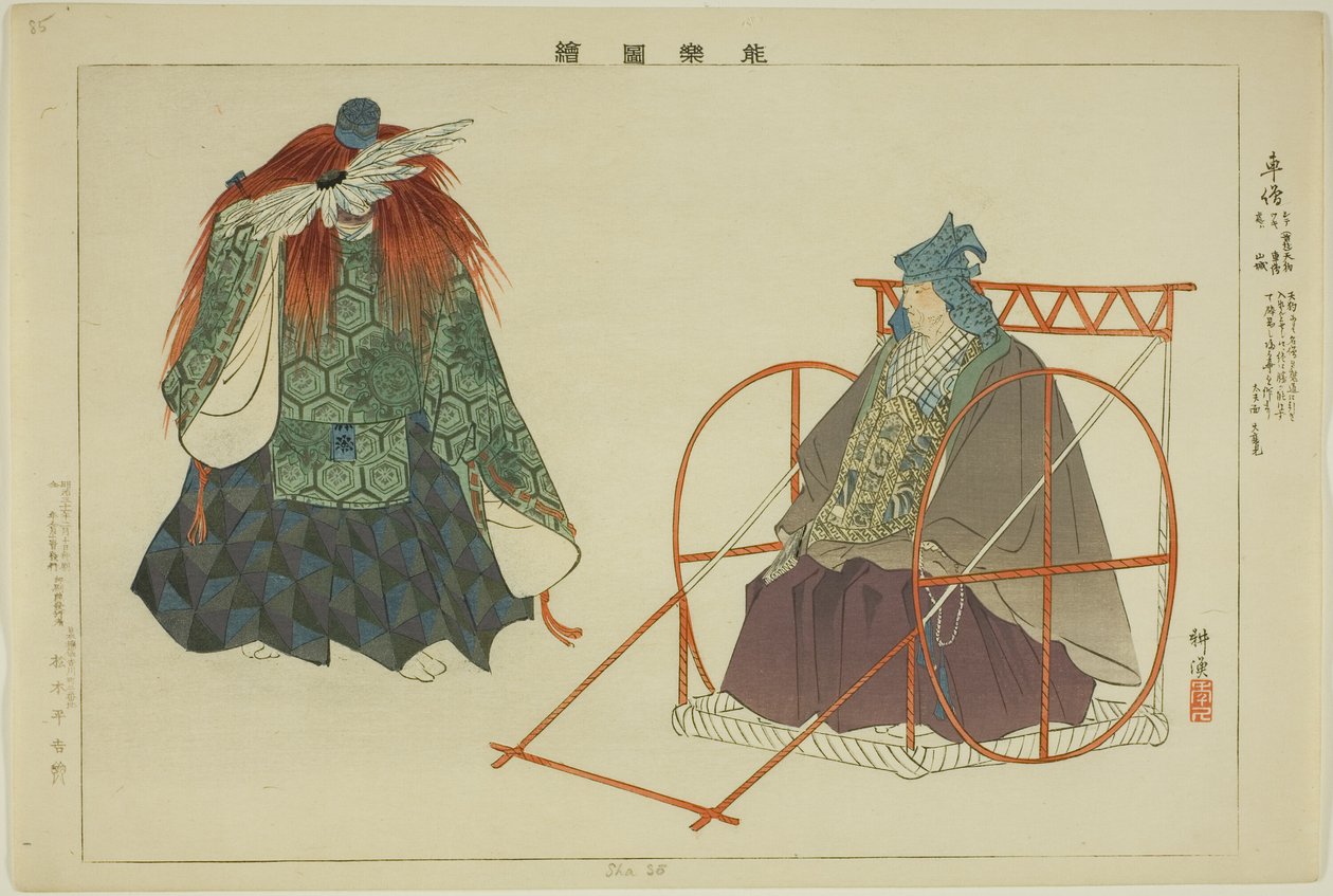 Shaso, fra serien "Pictures of No Performances (Nogaku Zue)" av Tsukioka Kogyo