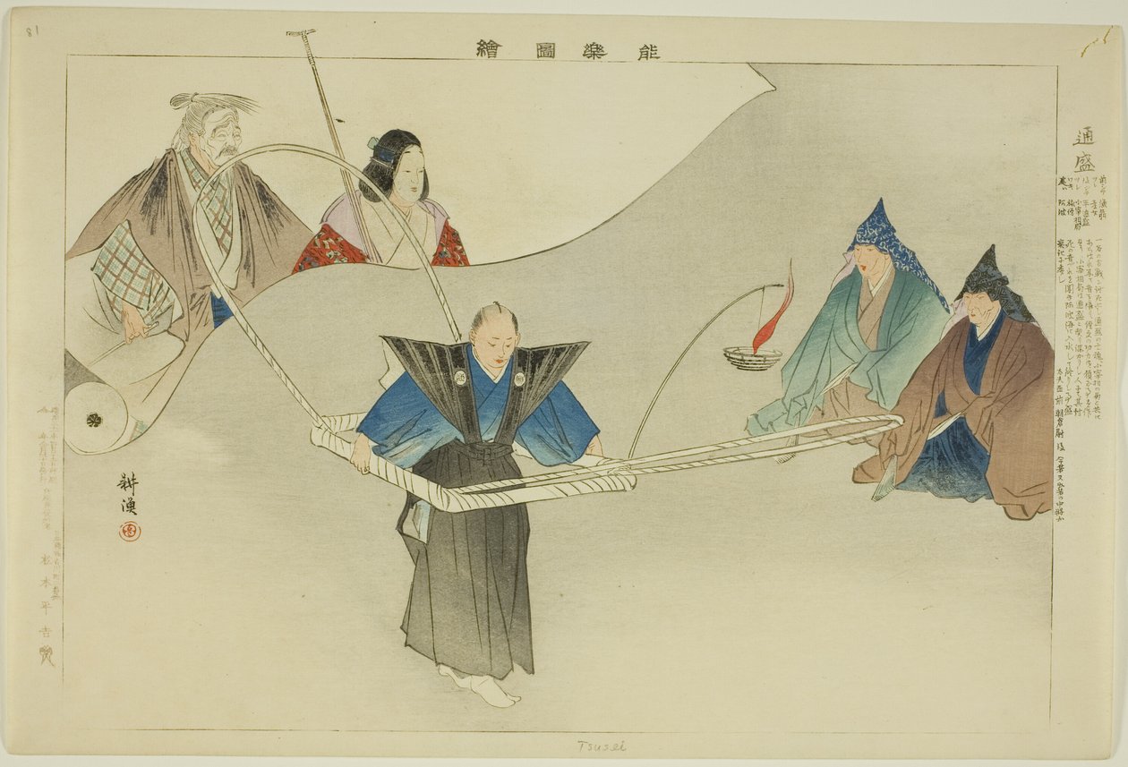 Tsusei, fra serien "Pictures of No Performances (Nogaku Zue)" av Tsukioka Kogyo