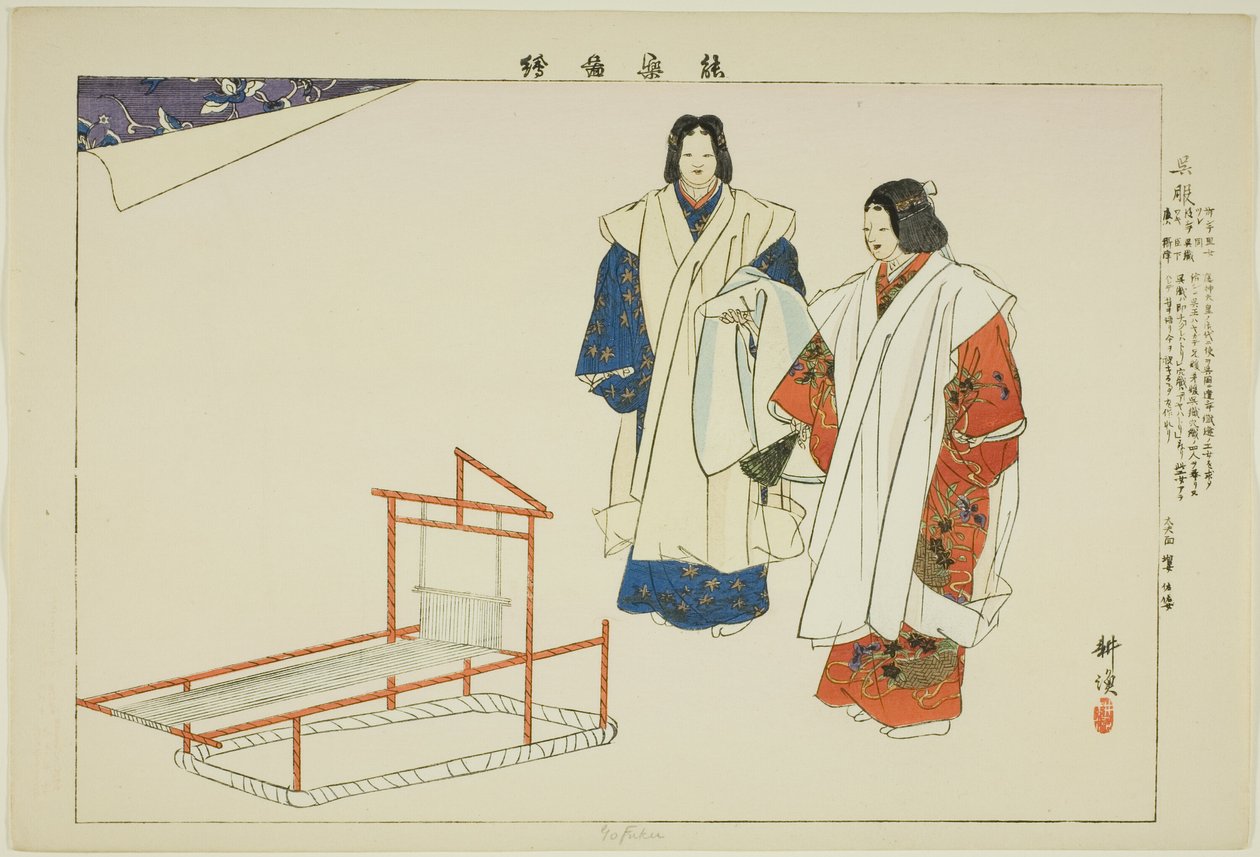 Yofuku, fra serien "Pictures of No Performances (Nogaku Zue)" av Tsukioka Kogyo