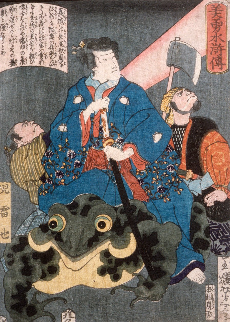 Jiraiya ridende på en frosk av Tsukioka Yoshitoshi