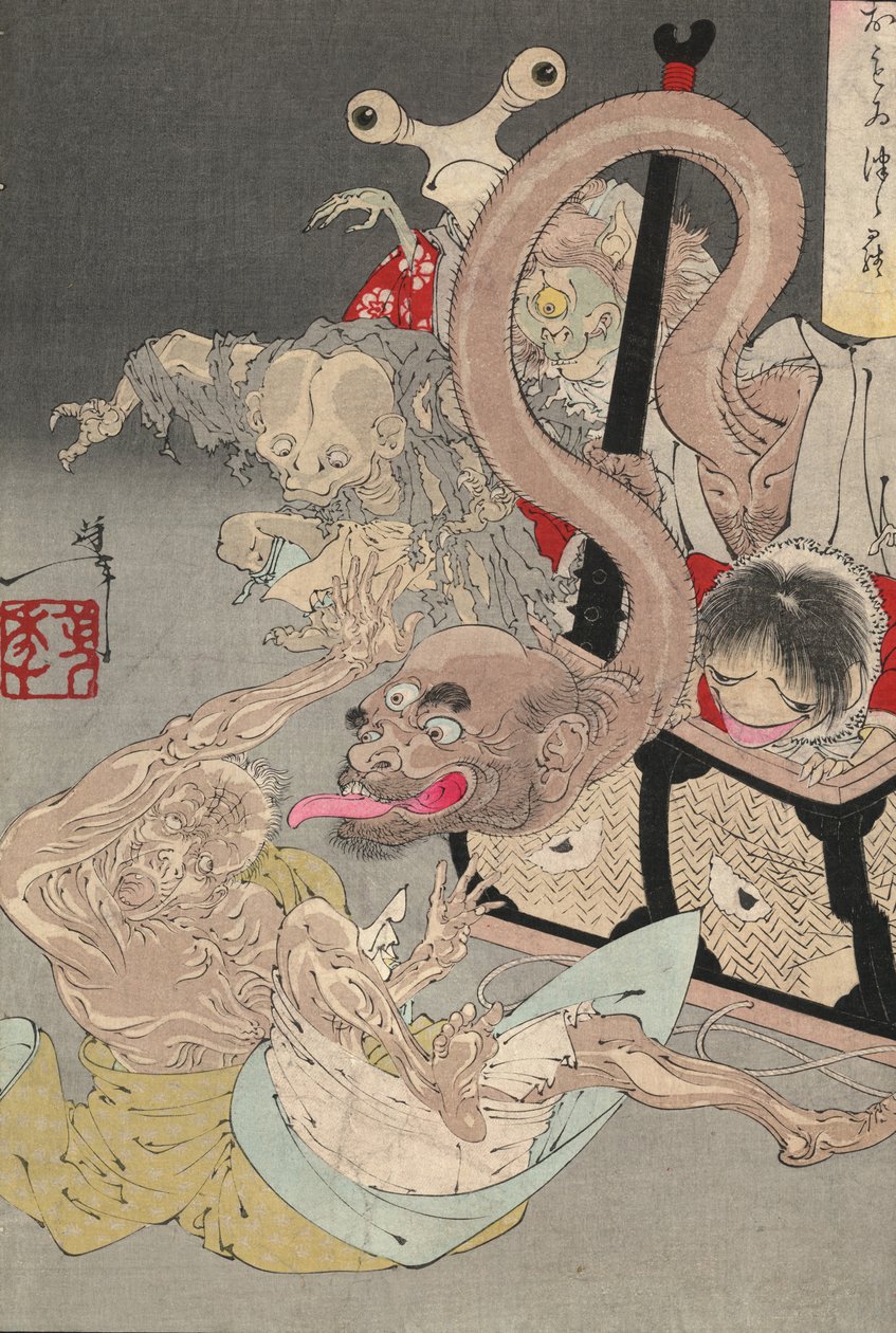 Pandoras-eske, 1880-tallet av Tsukioka Yoshitoshi