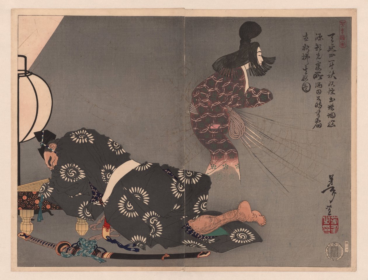 Sakata Kintoki Entsuchigumo Yoshitoshi (serie) Yoshitoshi Manga av Tsukioka Yoshitoshi