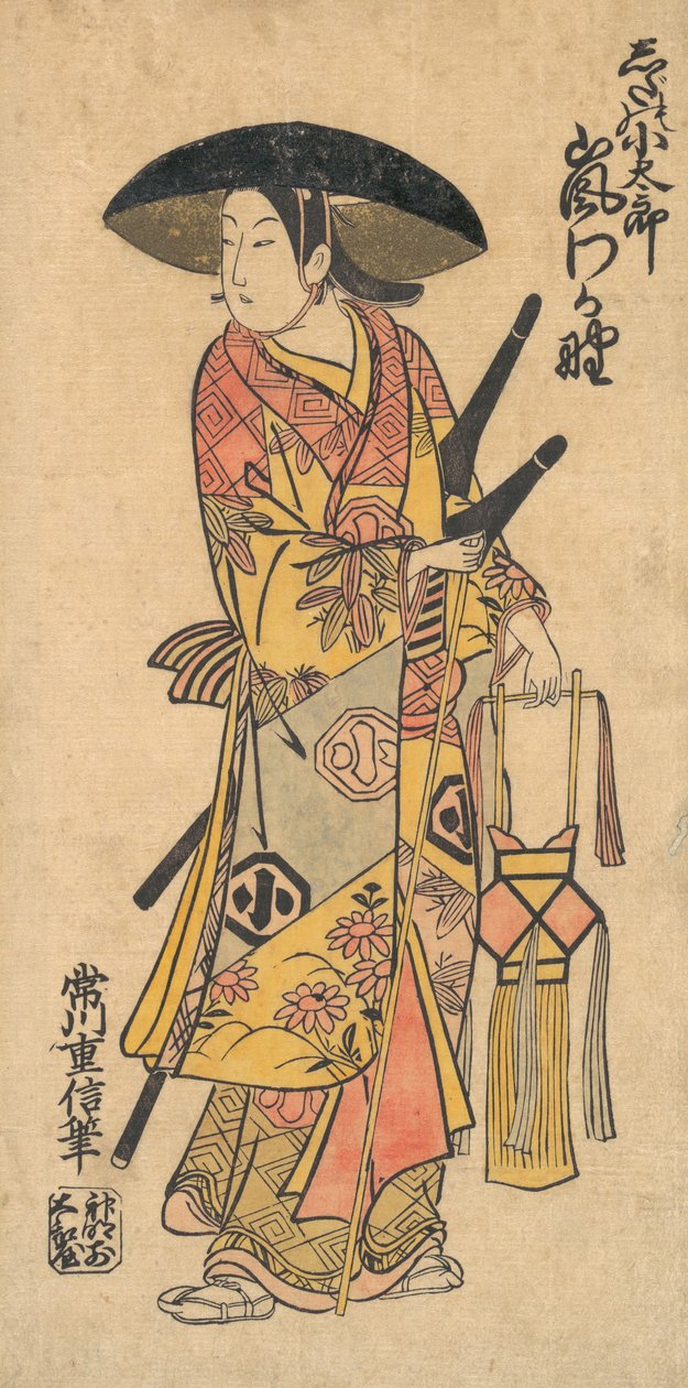 Skuespilleren Arashi Otohachi 1695-1769 i en uidentifisert rolle. av Tsunegawa Shigenobu
