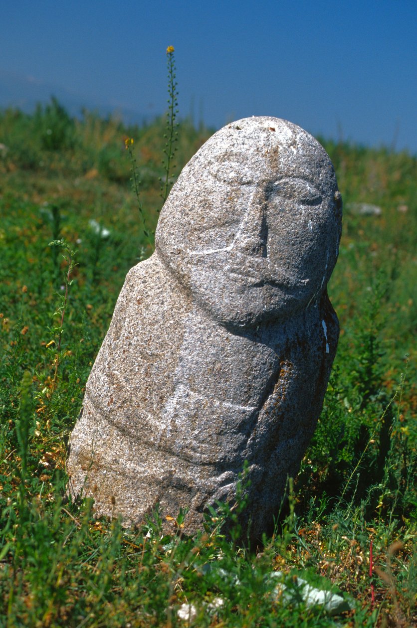 En gravstein fra det vestlige turkiske khanatet, 600-1000-tallet av Turkic School