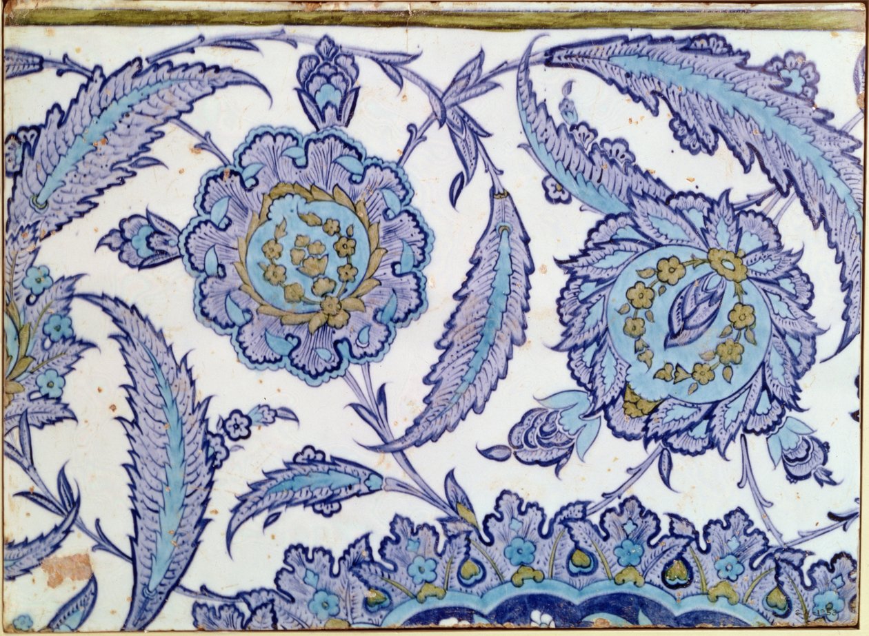 Isnik keramikkflis, ca. 1520-50 av Turkish School