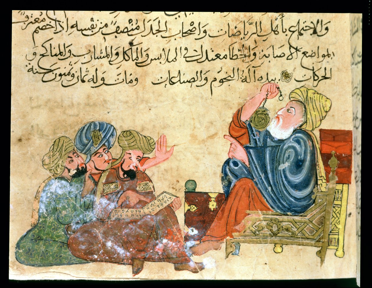 MS Ahmed III 3206 Aristoteles undervisning, illustrasjon fra 