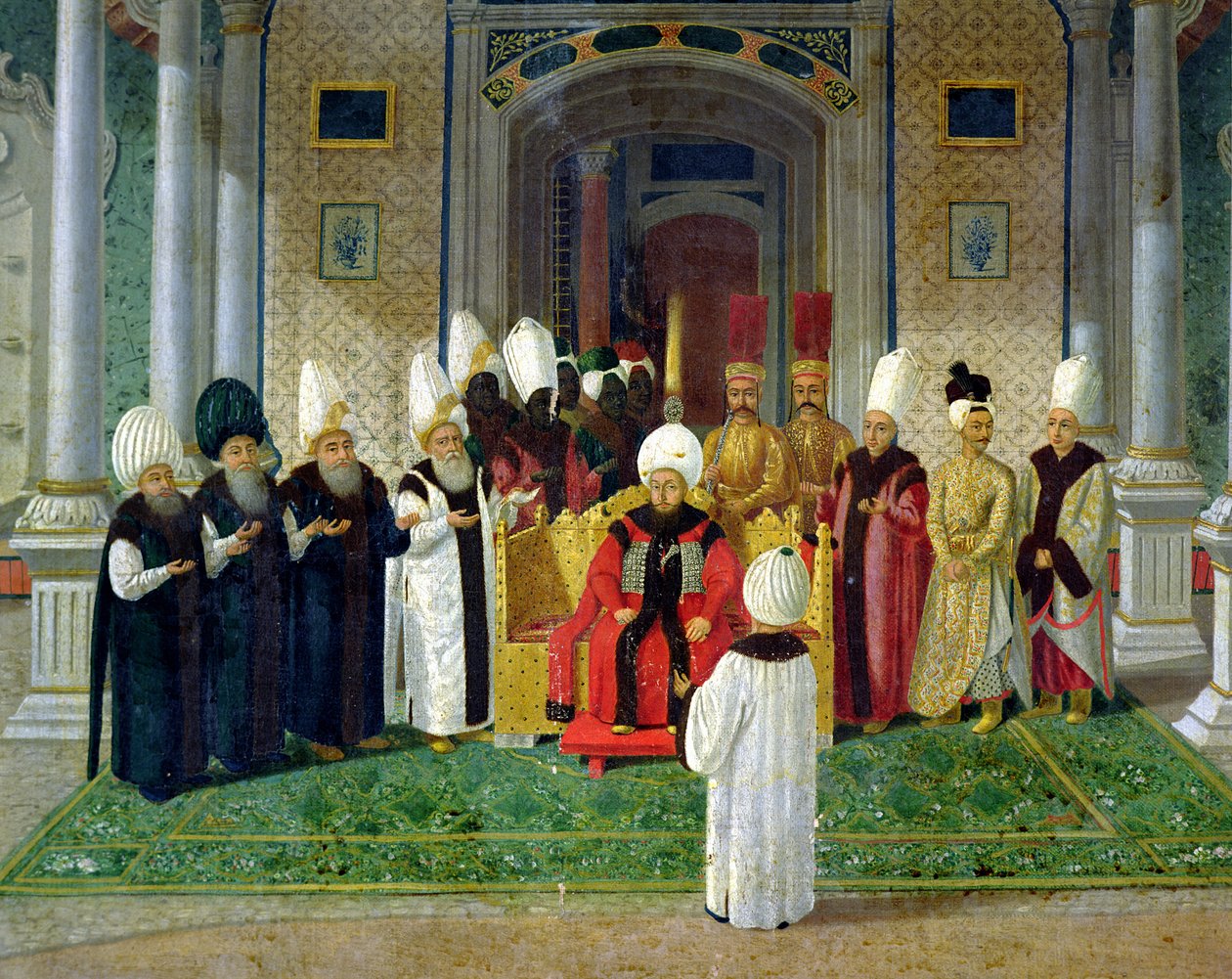 Mottakelse ved hoffet til sultanen Selim III (1761-1807) av Turkish School