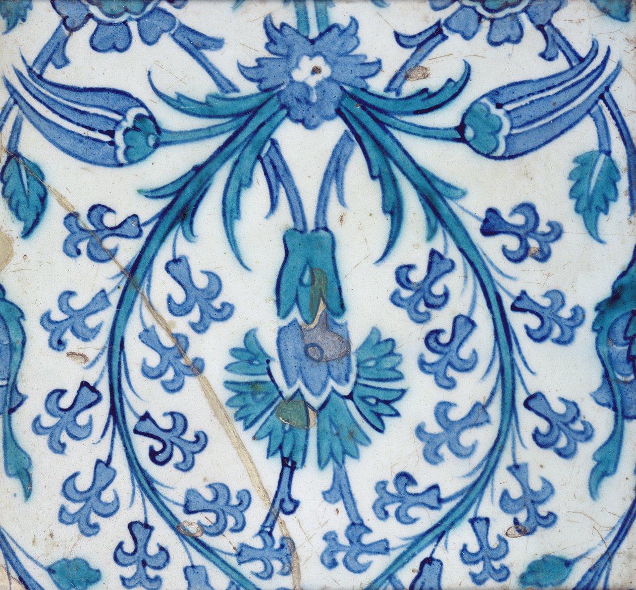 Isnik fliser med blomsterdesign (keramikk med farget underglasur) av Turkish School