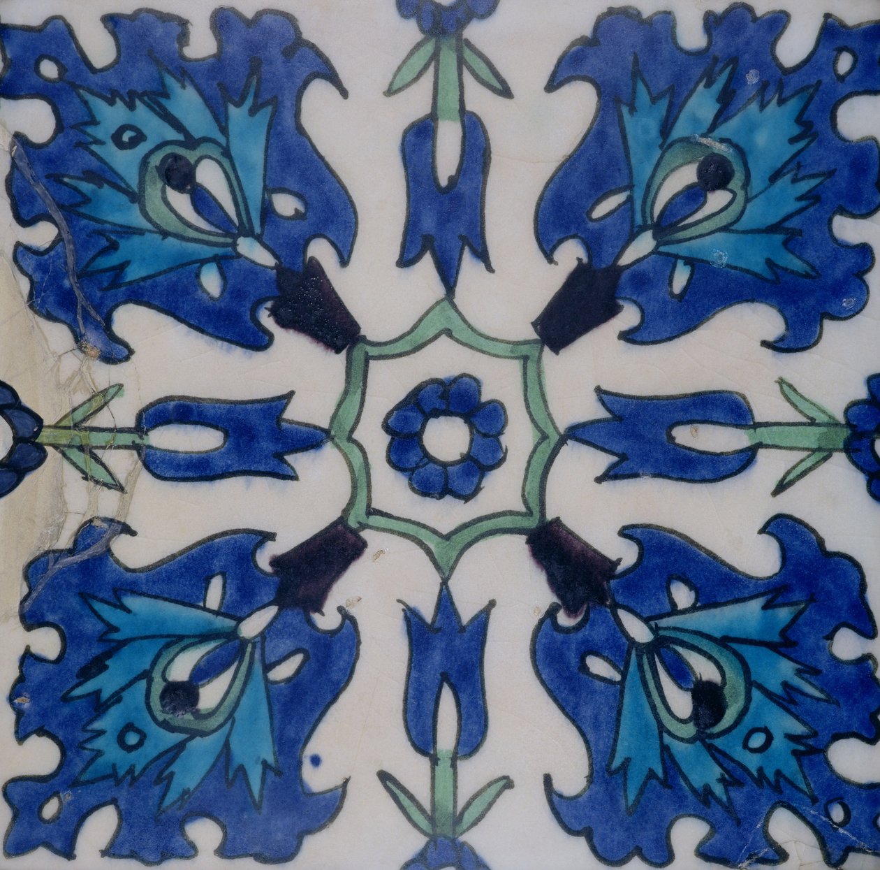 Isnik fliser med blomsterdesign (keramikk med farget underglasur) av Turkish School
