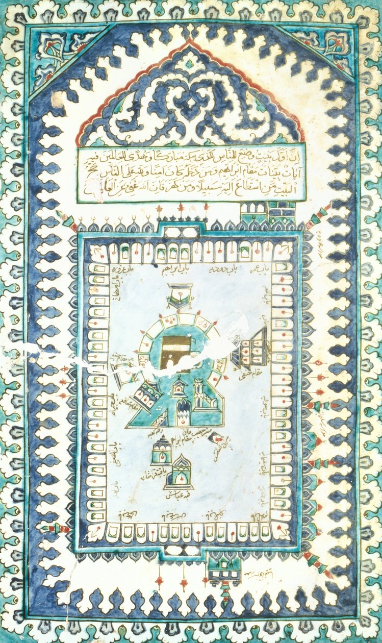 Iznik-fliser med en representasjon av Mekka (keramikk) av Turkish School