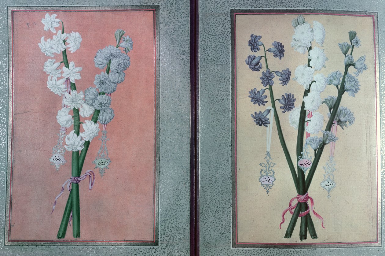 T.K.Hazine 413 Two Hyacinths, 1736 av Turkish School