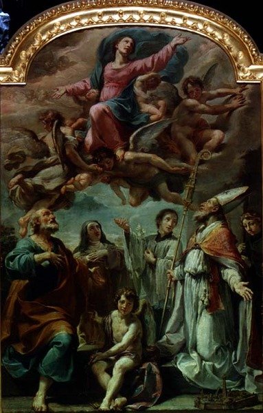 Madonna i ære med hellige av Ubaldo Gandolfi