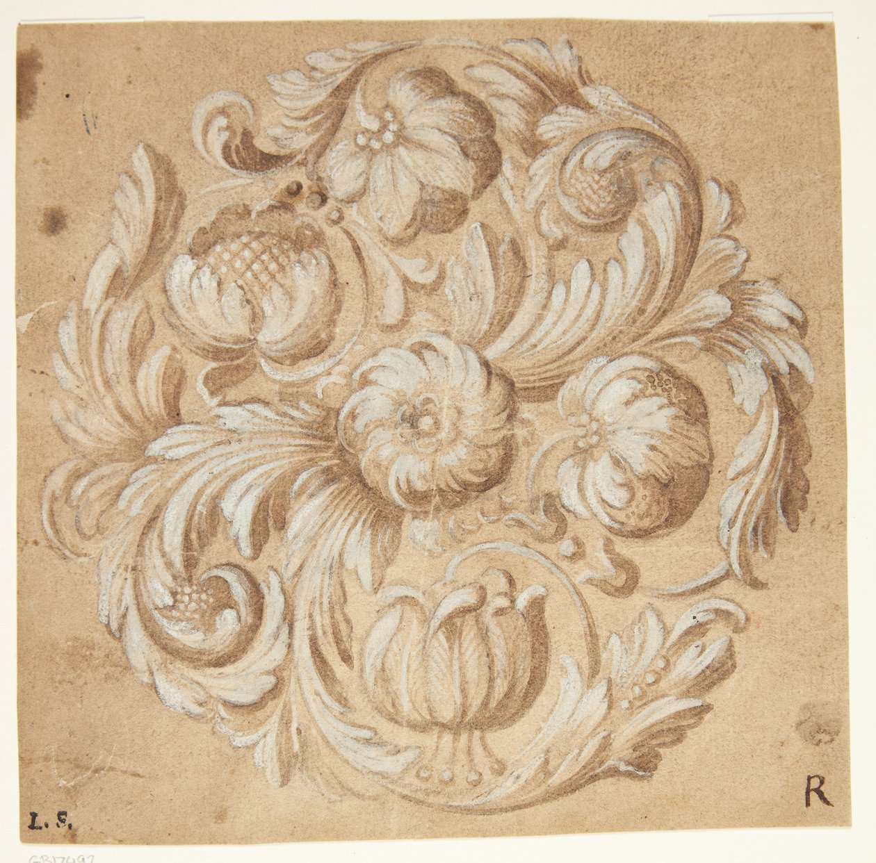 Blomster ornament av Ubekendt