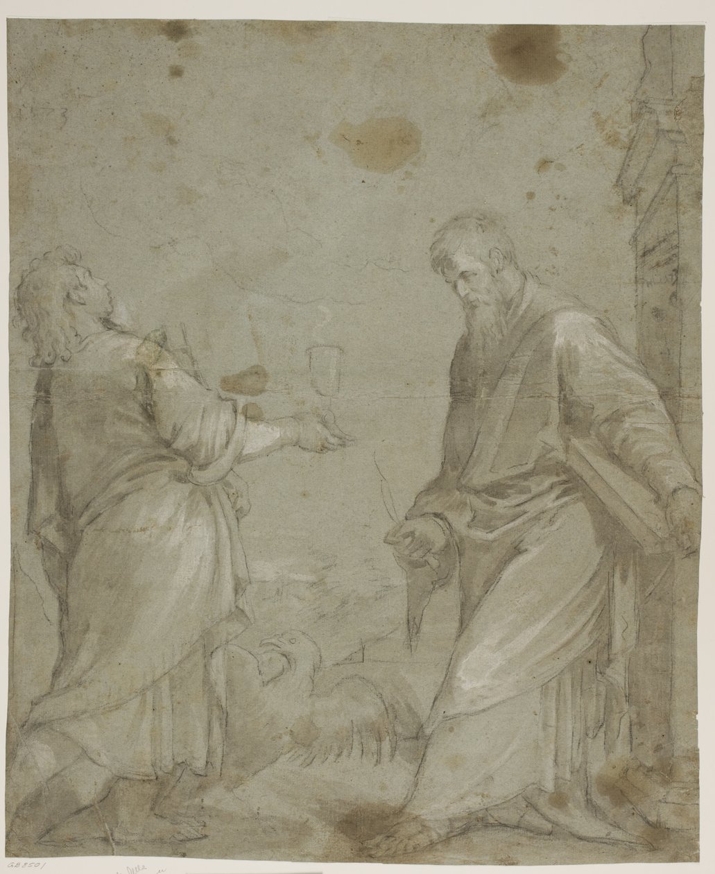Sts John the Evangelist og Bartholomew fra Jacopo Bassanos "Cassola altertavle" av Ubekendt Ubekendt