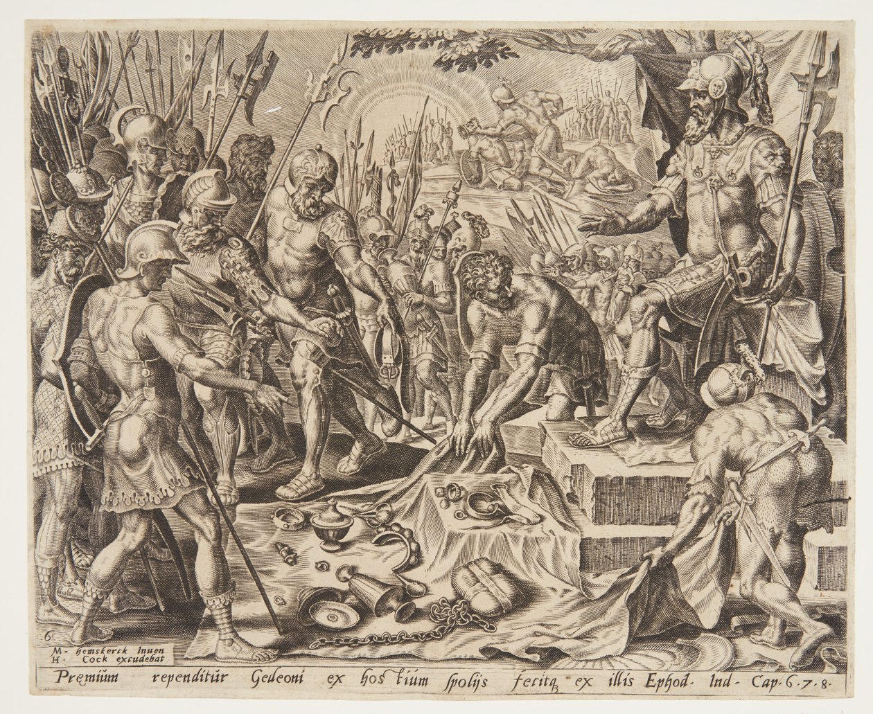 Gideon får del av byttet av Ubekendt efter Maarten van Heemskerck