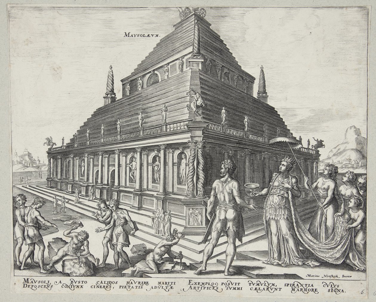 Verdens åtte underverker av Ubekendt efter Philips Galle efter Maarten van Heemskerck
